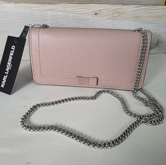Karl Lagerfeld Paris Kosette Mini Shoulder Bag in a blush pink - Picture 10 of 11